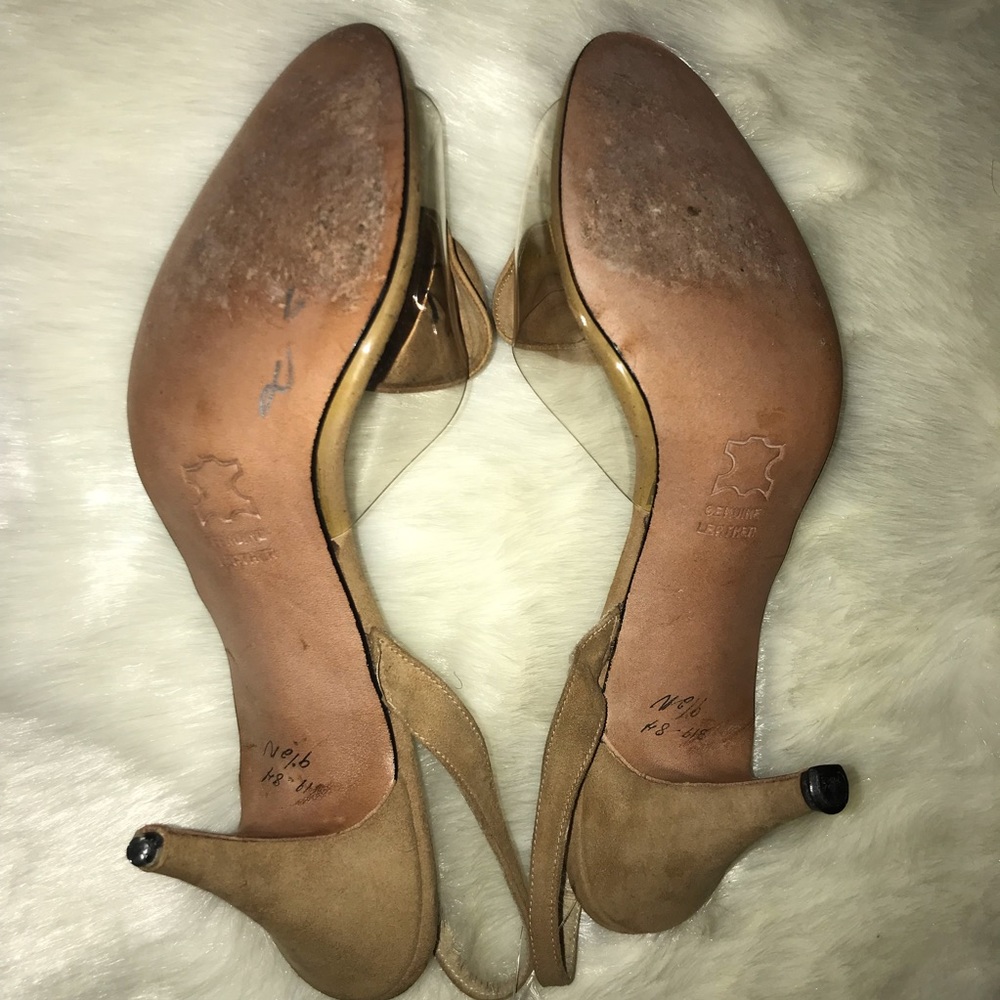 Nude sling back sandals with clear upper - Picture 7 of 8